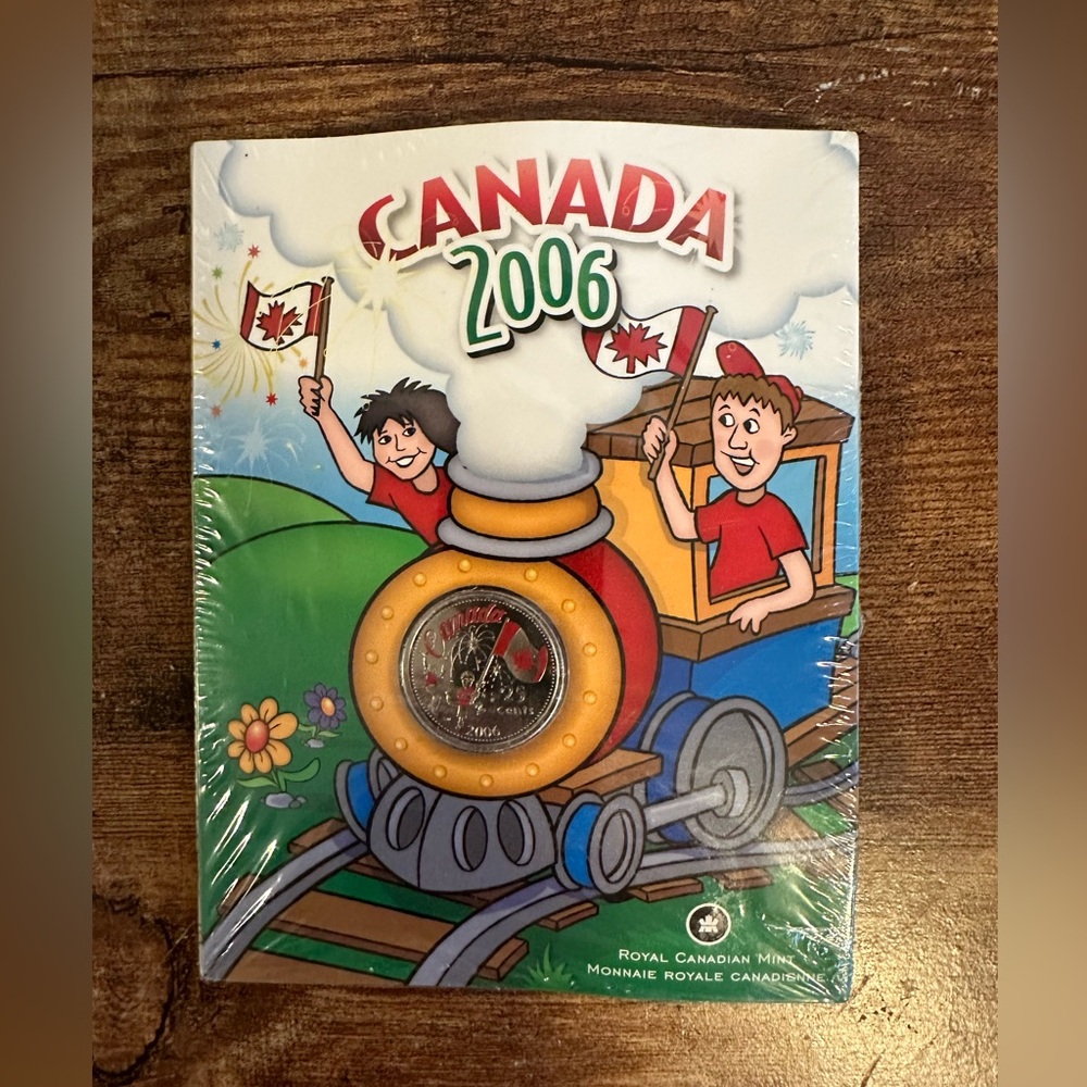 2006 25 Cent Oh Canada Coin in Coloured Folder with Crayons